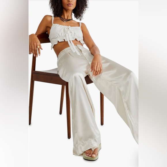 Free People Pants - Free People| ‘Good Days’ Relaxed Satin Wide-Leg Trouser